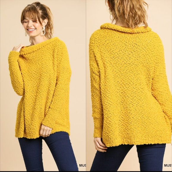 Fuzzy High Neck Collar Sweater - Picture 3 of 7